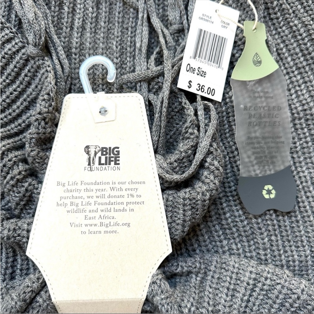 NWT QUAGGA Green Label Eternity Grey Knitted Infinity Scarf - Picture 8 of 9